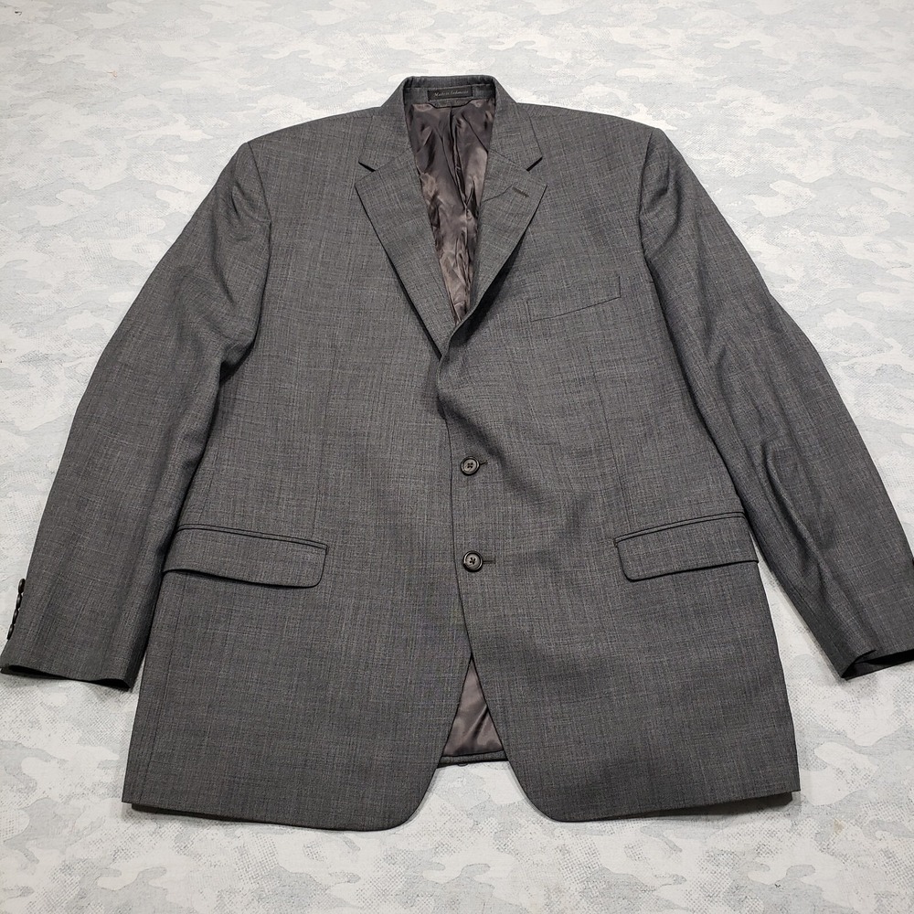 Lauren Ralph Lauren‎ Blazer Mens 46R Gray 100% Wool 2 Button Notch Collar